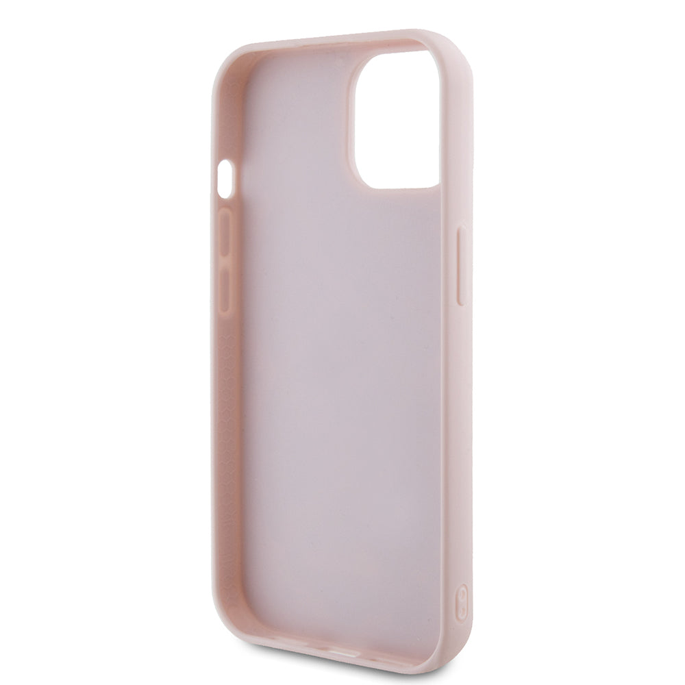 Husa pentru Apple iPhone 15, Guess, Quilted Metal Logo, Roz