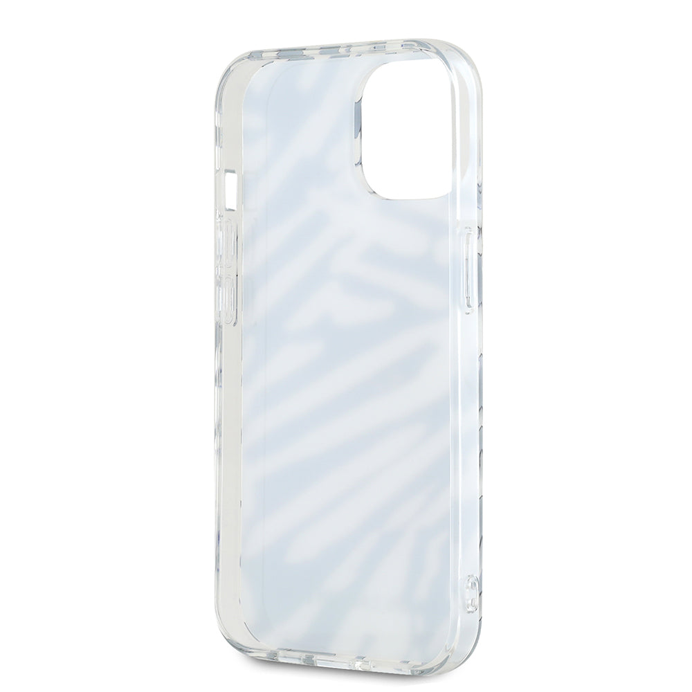 Husa pentru Apple iPhone 15, Karl Lagerfeld, IML Luxury Zebra Pattern with Strap, Neagra