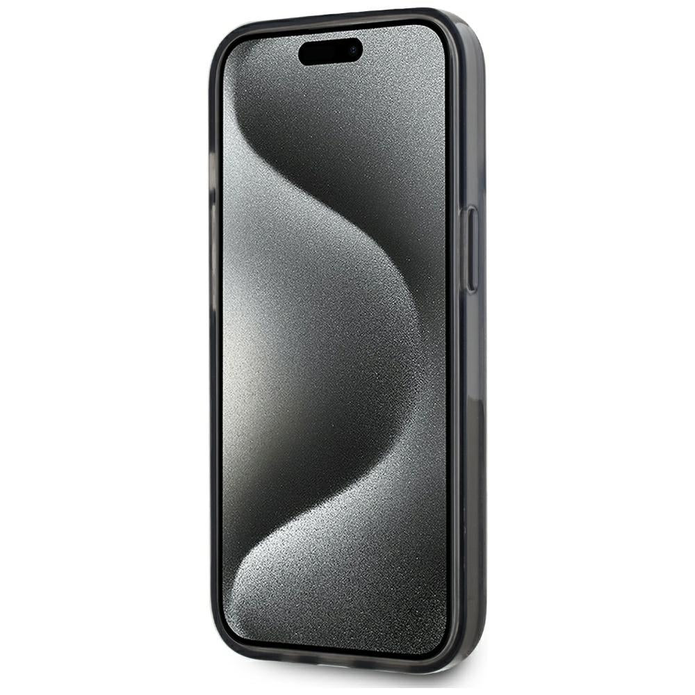 Husa pentru Apple iPhone 15, Karl Lagerfeld, Liquid Glitter Monogram, Neagra