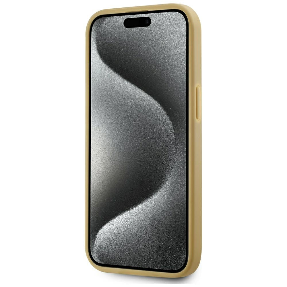 Husa pentru Apple iPhone 15, Karl Lagerfeld, Metal Signature, Aurie