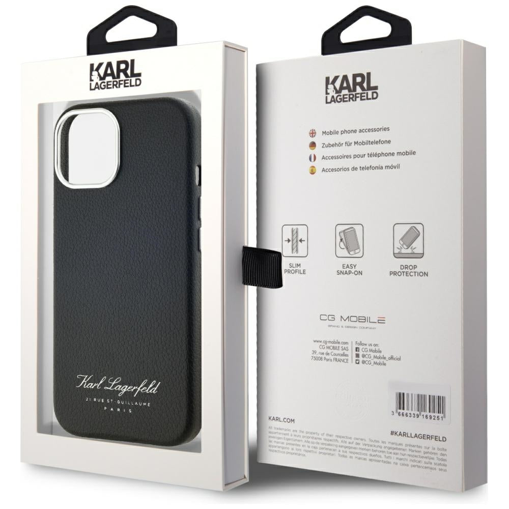 Husa pentru Apple iPhone 15, Karl Lagerfeld, RSG, Neagra