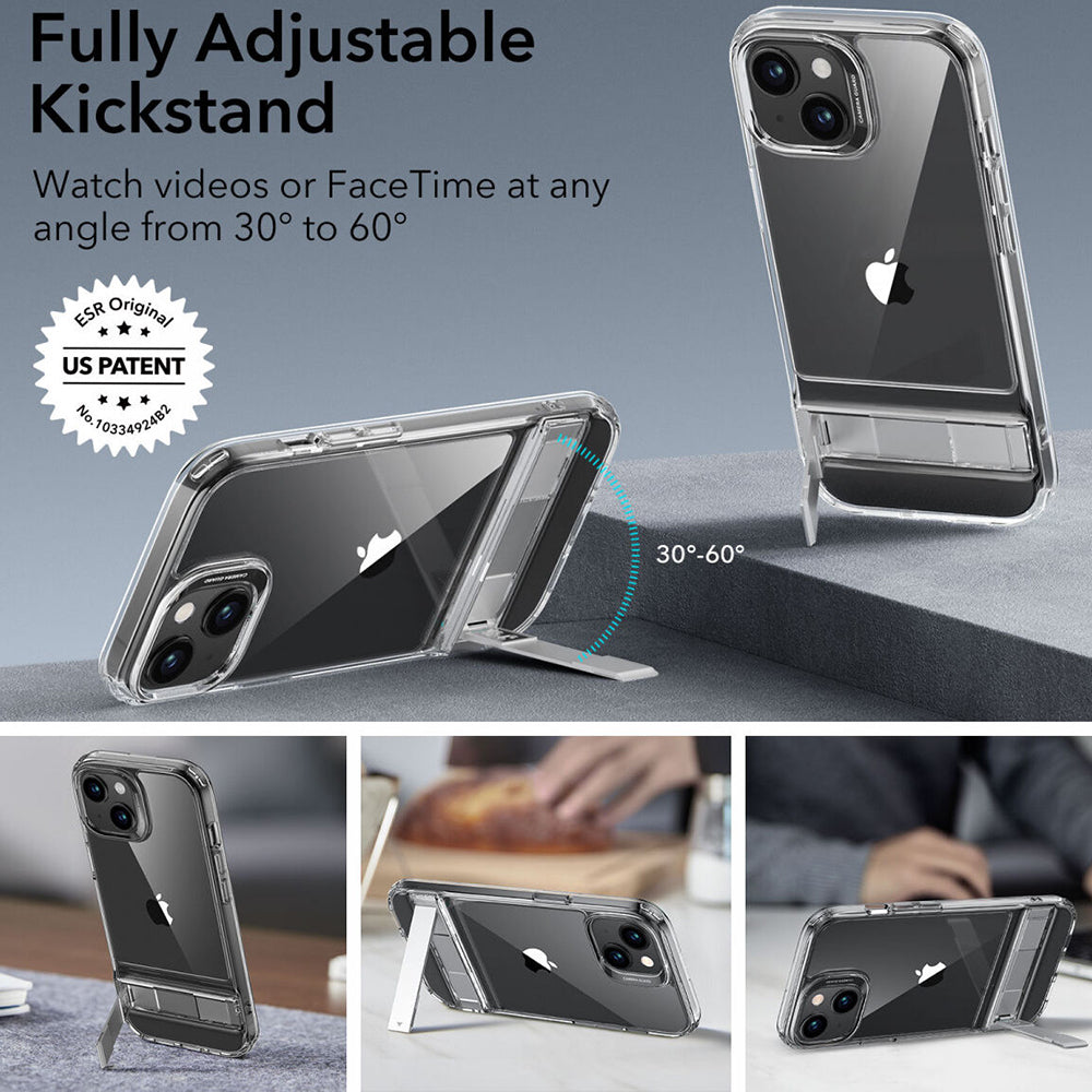 Husa pentru Apple iPhone 15 Plus, ESR, Air Shield Boost Kickstand, Transparenta