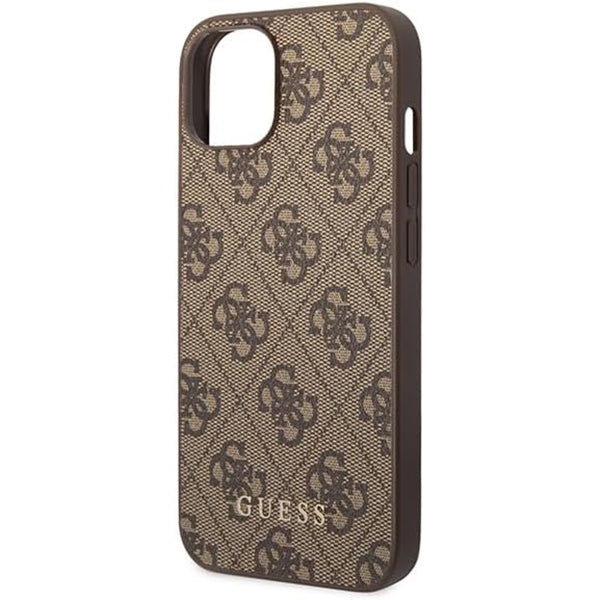 Husa pentru Apple iPhone 15 Plus, Guess, 4G Metal Gold Logo, Maro