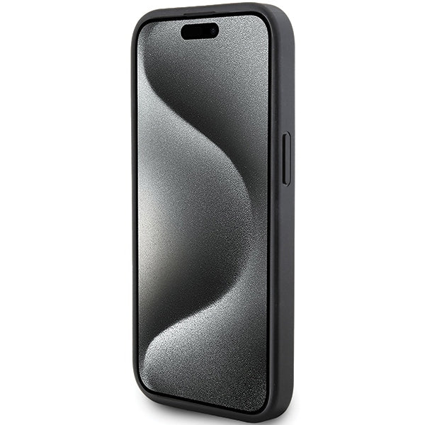Husa pentru Apple iPhone 15 Plus, Karl Lagerfeld, Diagonal Quilted K Pattern, Neagra