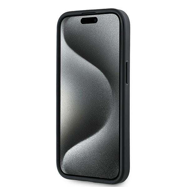 Husa pentru Apple iPhone 15 Plus, Karl Lagerfeld, Diagonal Quilted Script, Neagra