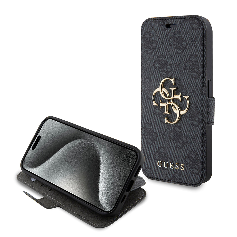 Husa pentru Apple iPhone 15 Pro, Guess, 4G Book, Gri