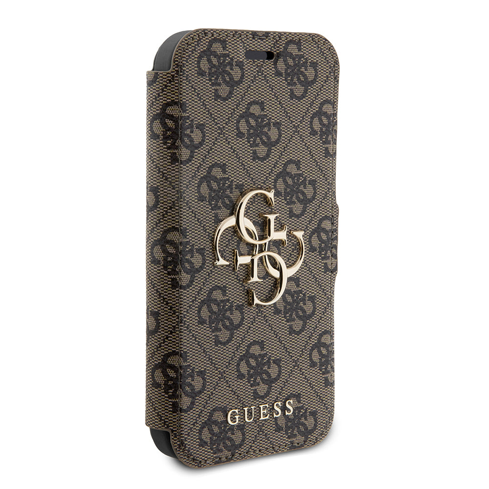 Husa pentru Apple iPhone 15 Pro, Guess, 4G Book, Maro