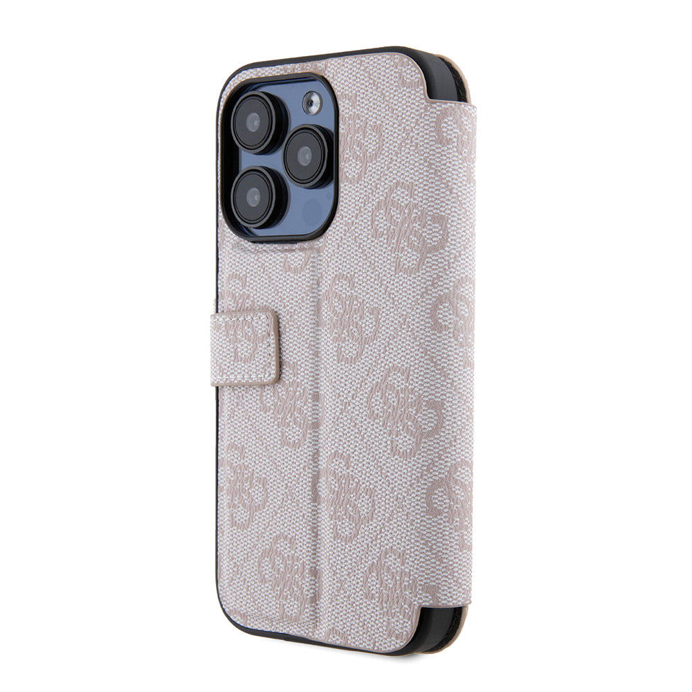 Husa pentru Apple iPhone 15 Pro, Guess, 4G Book, Roz