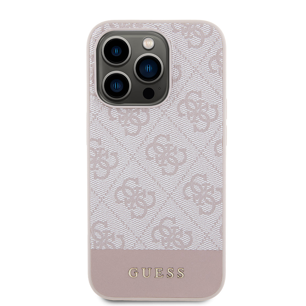 Husa pentru Apple iPhone 15 Pro, Guess, 4G Stripe, Roz