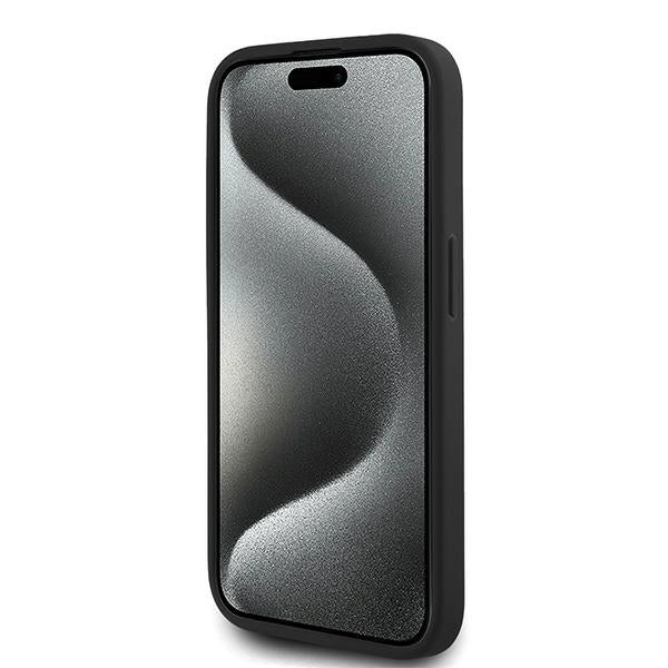Husa pentru Apple iPhone 15 Pro, Karl Lagerfeld, Diagonal Quilted Script, Neagra