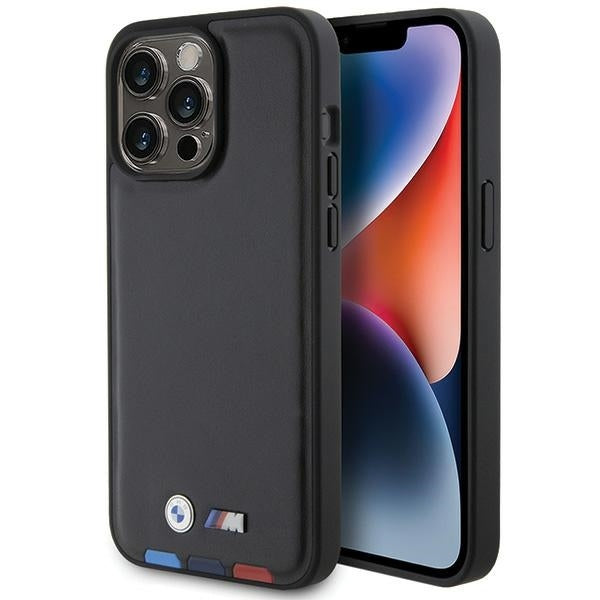 Husa pentru Apple iPhone 15 Pro Max, BMW, Stamp Tricolor, Neagra