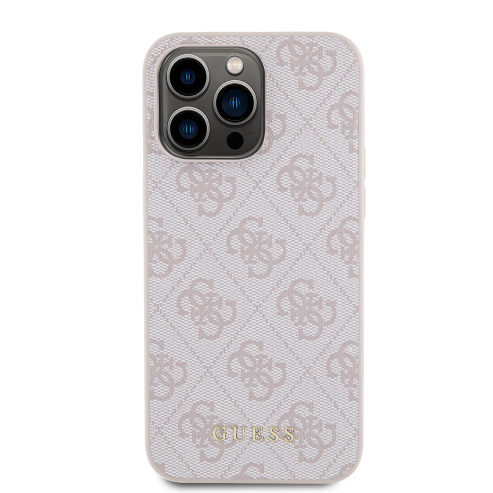 Husa pentru Apple iPhone 15 Pro Max, Guess, 4G Metal Gold Logo, Roz