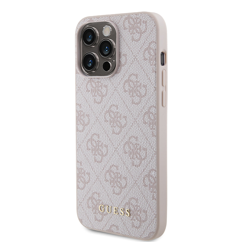 Husa pentru Apple iPhone 15 Pro Max, Guess, 4G Metal Gold Logo, Roz