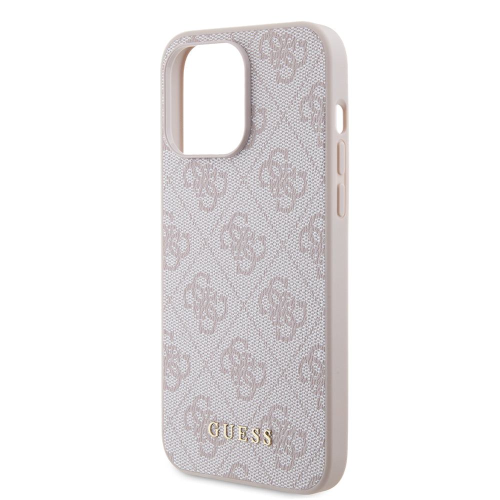 Husa pentru Apple iPhone 15 Pro Max, Guess, 4G Metal Gold Logo, Roz
