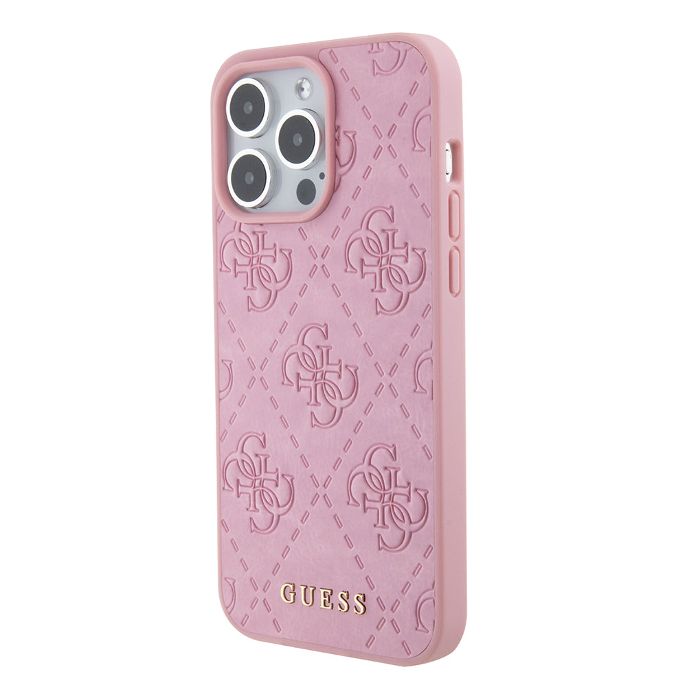 Husa pentru Apple iPhone 15 Pro Max, Guess, 4G Stamped, Roz