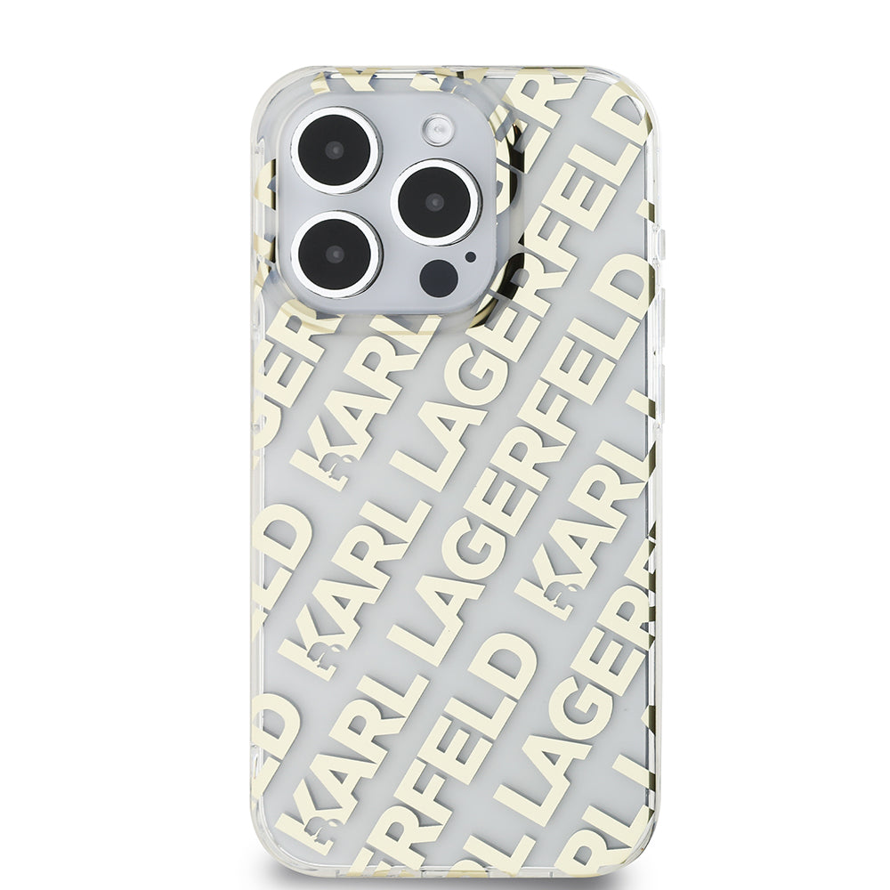 Husa pentru Apple iPhone 15 Pro Max, Karl Lagerfeld, IML Luxury Gold Fullover Logo, Aurie