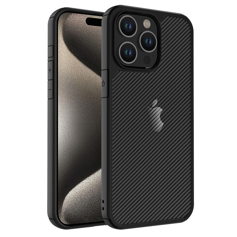 Husa pentru Apple iPhone 15 Pro Max, Techsuit, CarbonFuse, Neagra