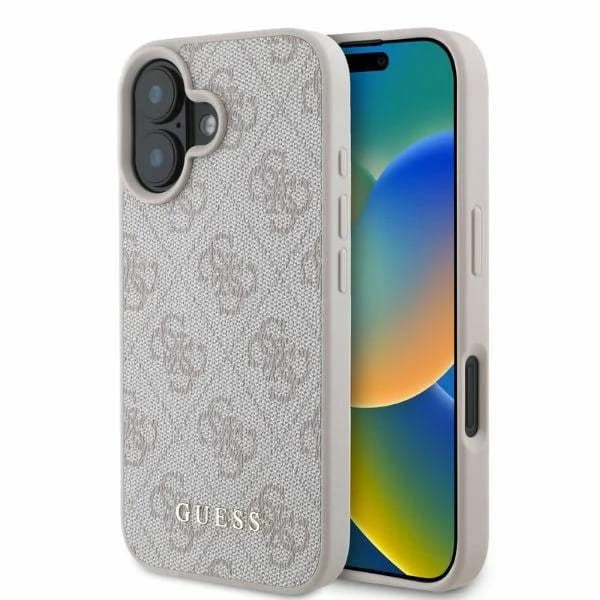 Husa pentru Apple iPhone 16, Guess, 4G Classic, Roz