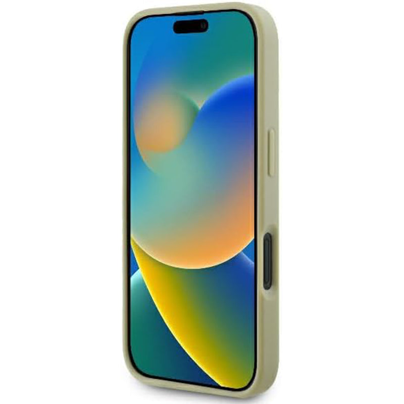 Husa pentru Apple iPhone 16, Guess, Fixed Glitter Big 4G, Aurie