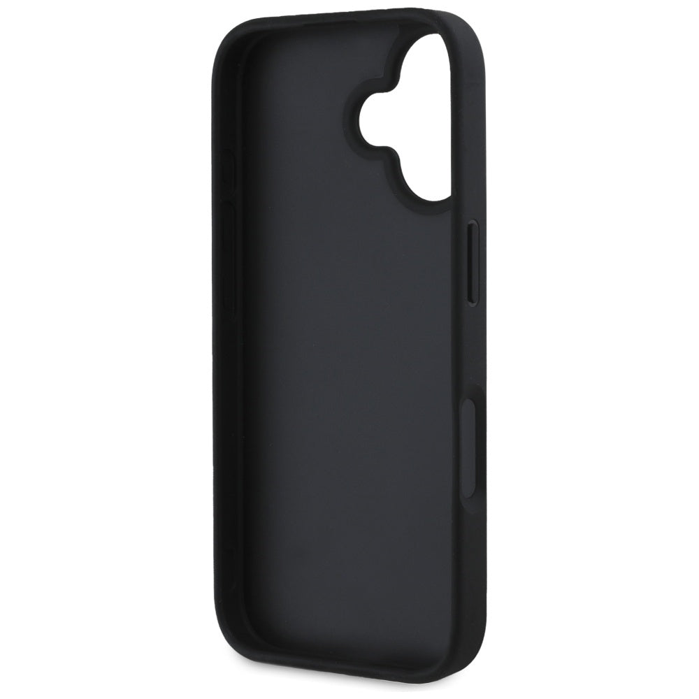 Husa pentru Apple iPhone 16, Guess, Grained Big 4G Logo Small Classic Logo, Neagra