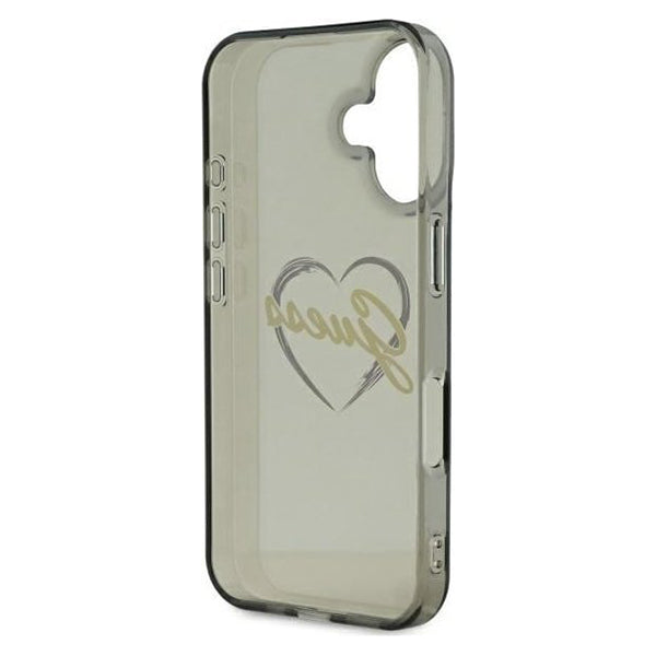 Husa pentru Apple iPhone 16, Guess, IML Heart, Neagra