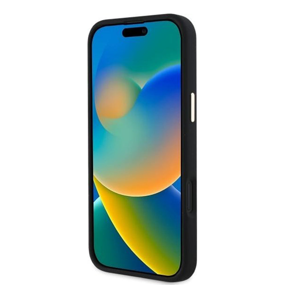 Husa pentru Apple iPhone 16, Guess, Logo Strass 4G, Neagra