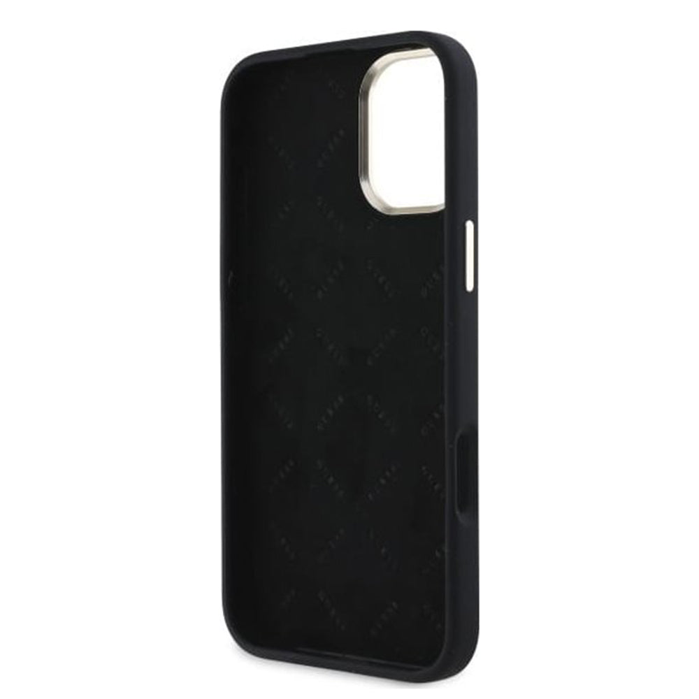 Husa pentru Apple iPhone 16, Guess, Logo Strass 4G, Neagra