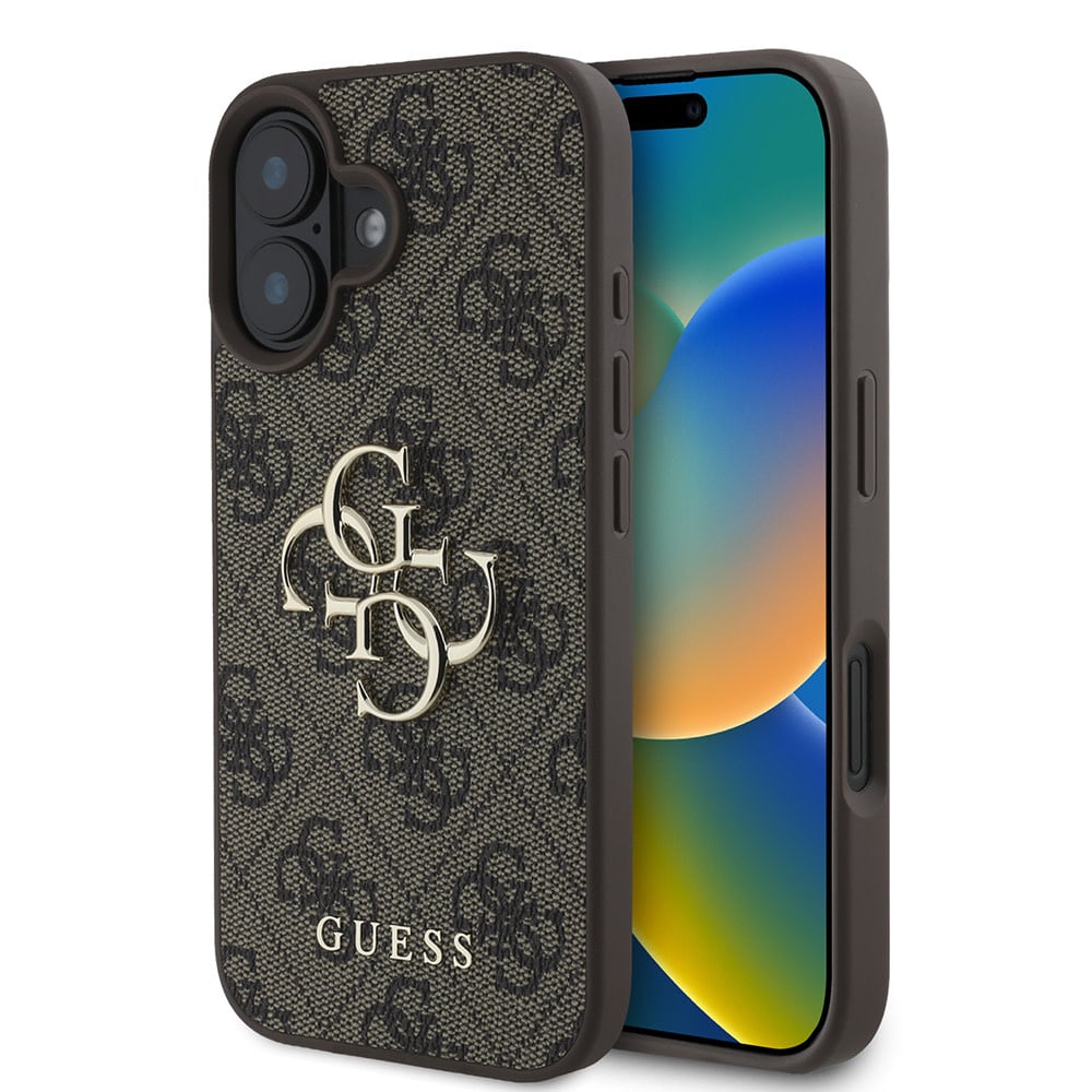 Husa pentru Apple iPhone 16 Plus, Guess, 4G Big Logo, Maro