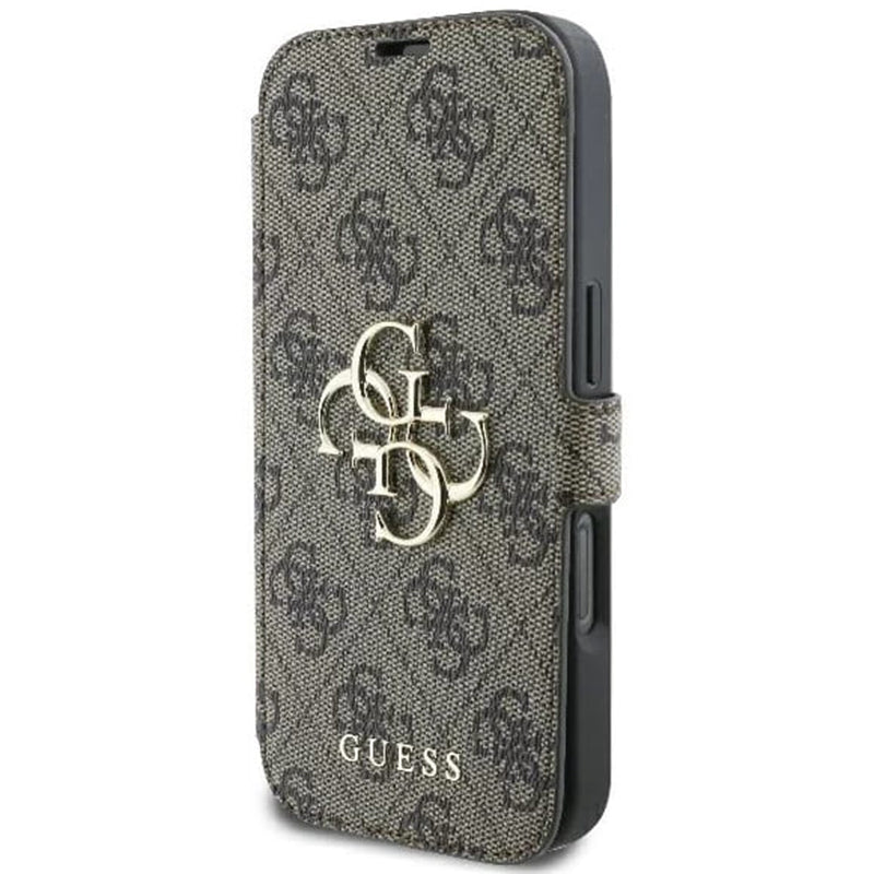Husa pentru Apple iPhone 16 Plus, Guess, 4G Book, Maro