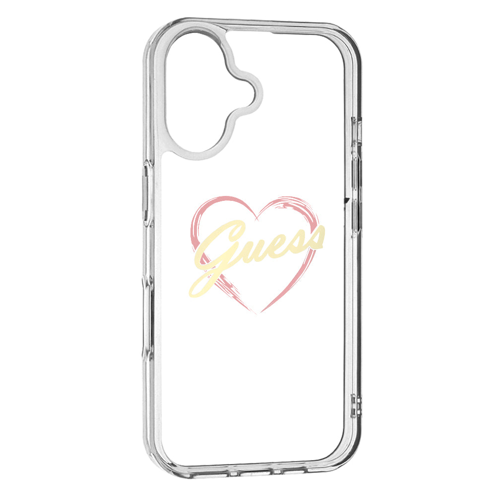 Husa pentru Apple iPhone 16 Plus, Guess, IML Heart, Transparenta