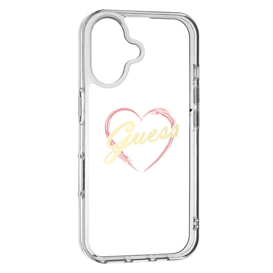 Husa pentru Apple iPhone 16 Plus, Guess, IML Heart, Transparenta