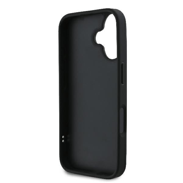 Husa pentru Apple iPhone 16 Plus, Karl Lagerfeld, Diagonal Quilted Script, Neagra