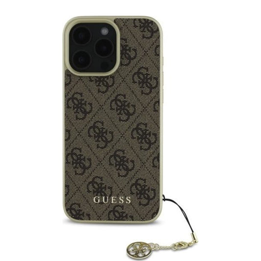 Husa pentru Apple iPhone 16 Pro, Guess, 4G Charm, Maro