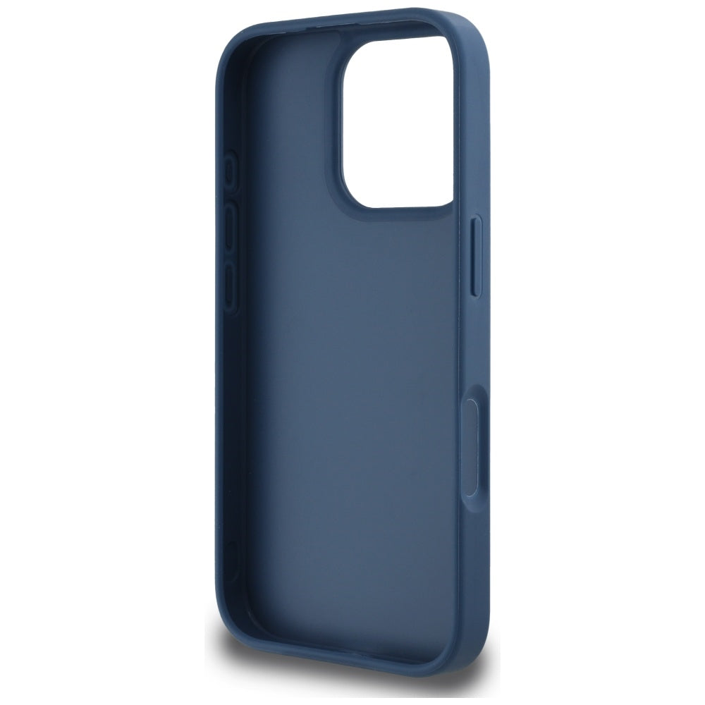 Husa pentru Apple iPhone 16 Pro, Guess, 4G Grained Roses Big Logo, Albastra