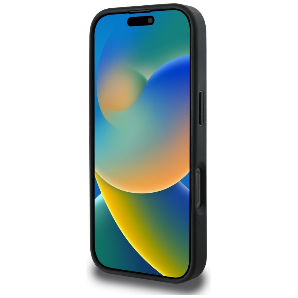 Husa pentru Apple iPhone 16 Pro, Guess, 4G Grained Roses Big Logo, Neagra