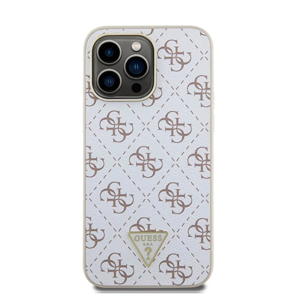 Husa pentru Apple iPhone 16 Pro, Guess, 4G Triangle Logo, Alba