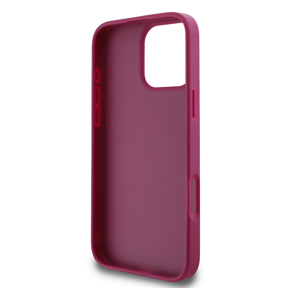 Husa pentru Apple iPhone 16 Pro, Guess, Glitter Big 4G Script, Magenta