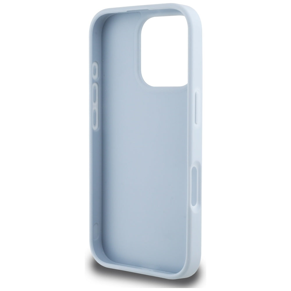 Husa pentru Apple iPhone 16 Pro, Guess, Grained Big 4G Logo Small Classic Logo, Albastra
