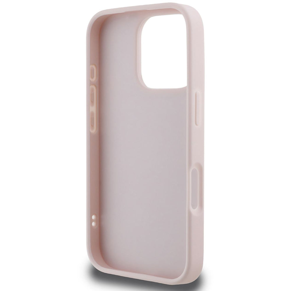 Husa pentru Apple iPhone 16 Pro, Guess, Quilted Metal Logo, Roz