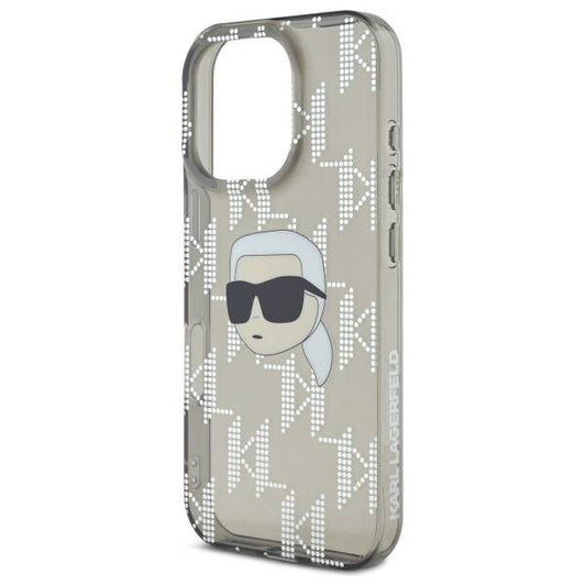 Husa pentru Apple iPhone 16 Pro, Karl Lagerfeld, IML Luxury Electroplated Karl's Head, Neagra