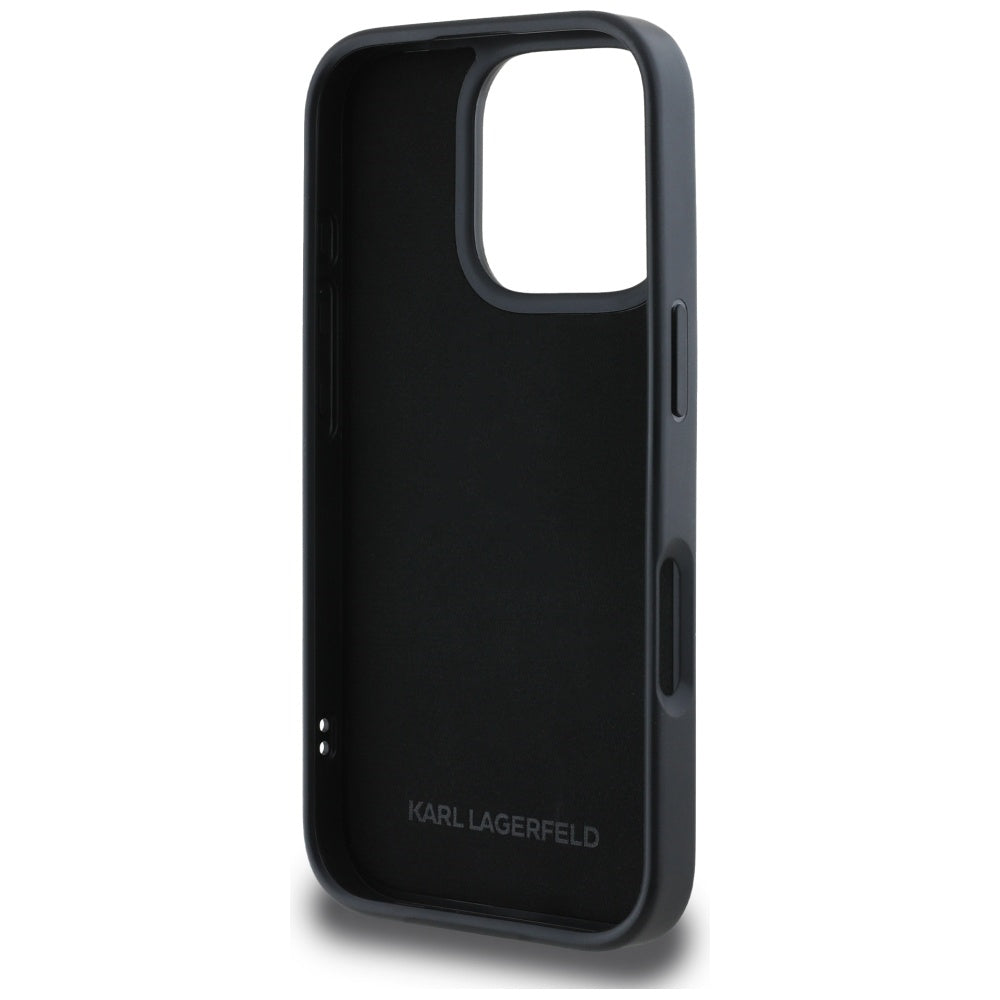 Husa pentru Apple iPhone 16 Pro Max, Karl Lagerfeld, 3D Rubber Karl & Choupette, Neagra