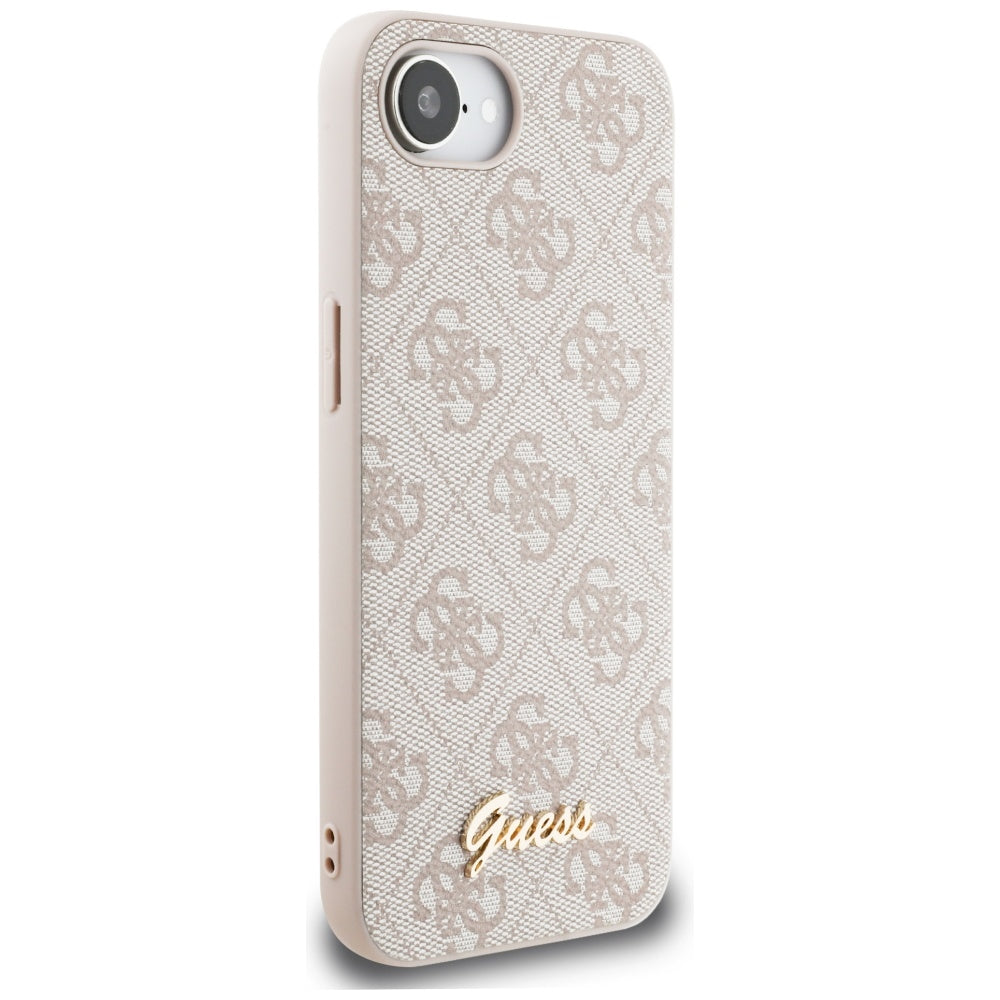 Husa pentru Apple iPhone 17e / 16e, Guess, 4G Script Logo, Roz