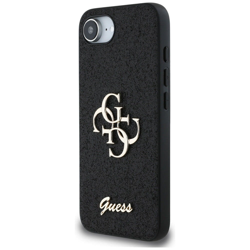Husa pentru Apple iPhone 17e / 16e, Guess, Fixed Glitter Big 4G, Neagra