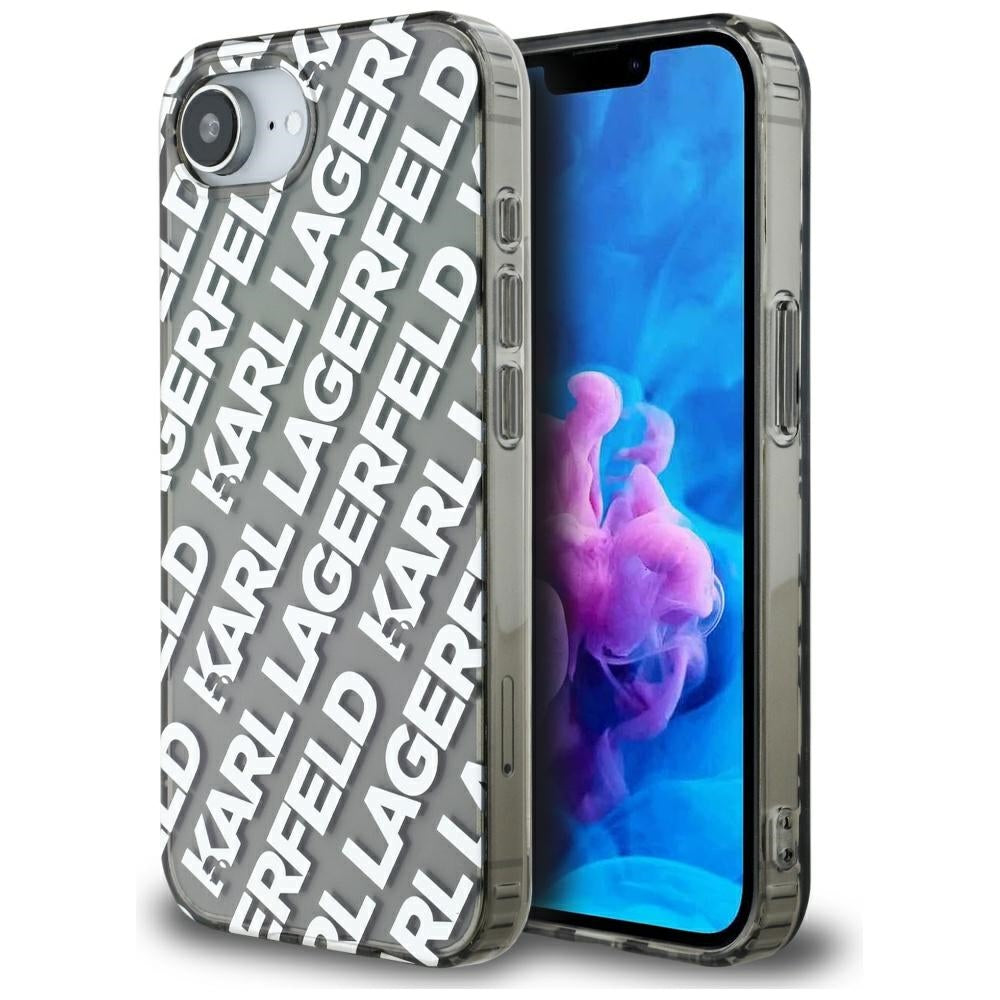 Husa pentru Apple iPhone 17e / 16e, Karl Lagerfeld, IML Luxury Silver Fullover Logo, Argintie