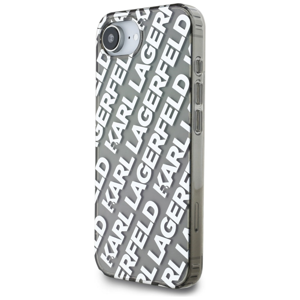 Husa pentru Apple iPhone 17e / 16e, Karl Lagerfeld, IML Luxury Silver Fullover Logo, Argintie