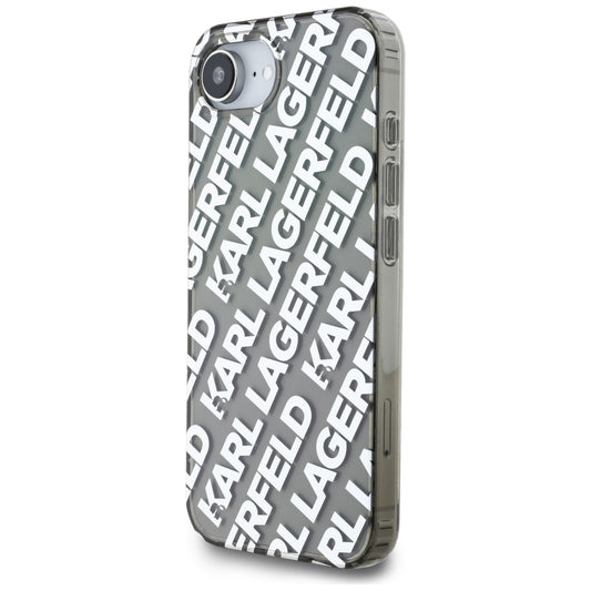 Husa pentru Apple iPhone 16e, Karl Lagerfeld, IML Luxury Silver Fullover Logo, Argintie