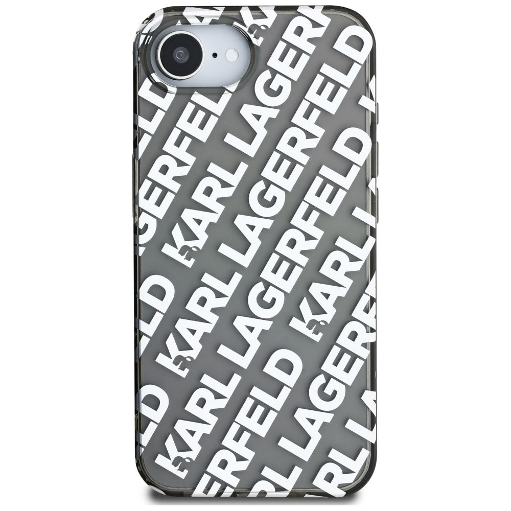 Husa pentru Apple iPhone 17e / 16e, Karl Lagerfeld, IML Luxury Silver Fullover Logo, Argintie