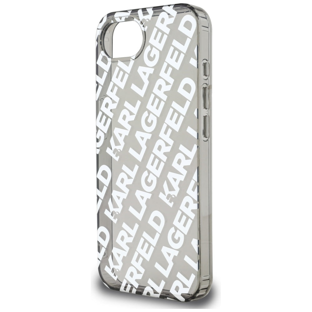 Husa pentru Apple iPhone 17e / 16e, Karl Lagerfeld, IML Luxury Silver Fullover Logo, Argintie
