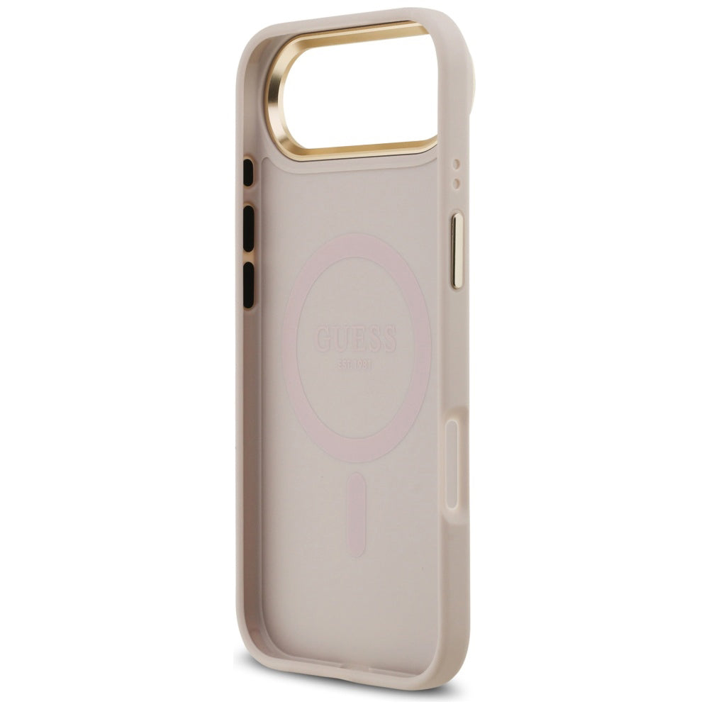 Husa pentru Apple iPhone 17 Air, Guess, 4G Strass Logo and Big Strap, Roz