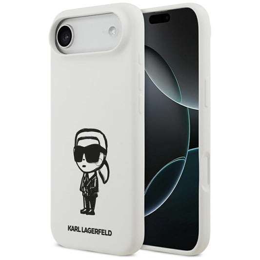 Husa pentru Apple iPhone 17 Air, Karl Lagerfeld, Sketch and Logo Karl, Alba